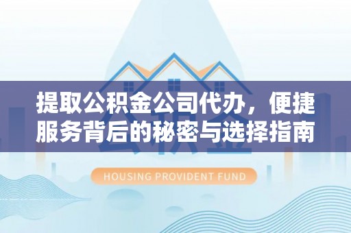 夏津提取公积金公司代办，便捷服务背后的秘密与选择指南