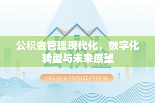 夏津公积金管理现代化，数字化转型与未来展望