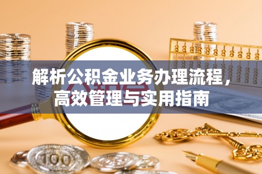 夏津解析公积金业务办理流程，高效管理与实用指南