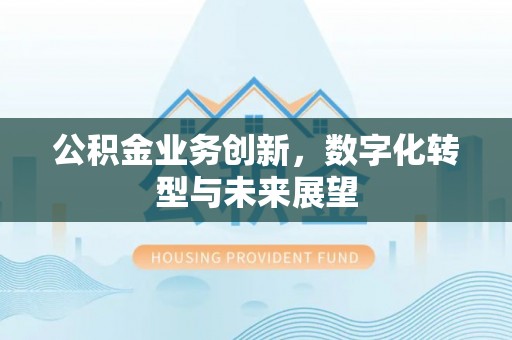 夏津公积金业务创新，数字化转型与未来展望
