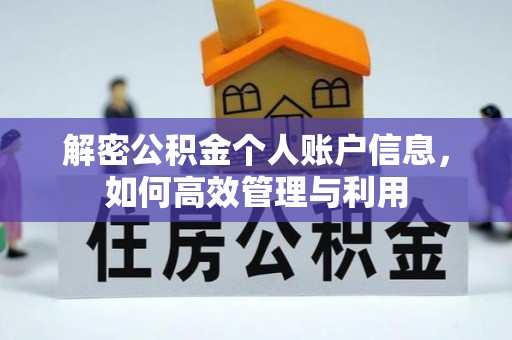 夏津解密公积金个人账户信息，如何高效管理与利用