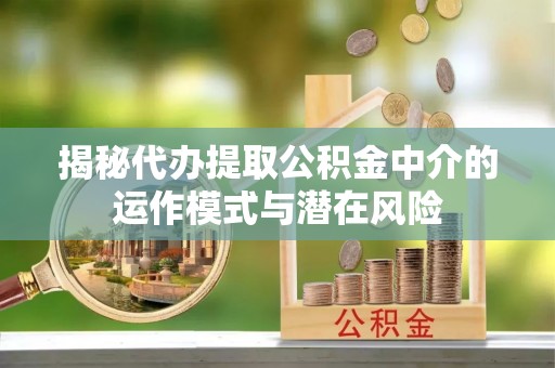 夏津揭秘代办提取公积金中介的运作模式与潜在风险